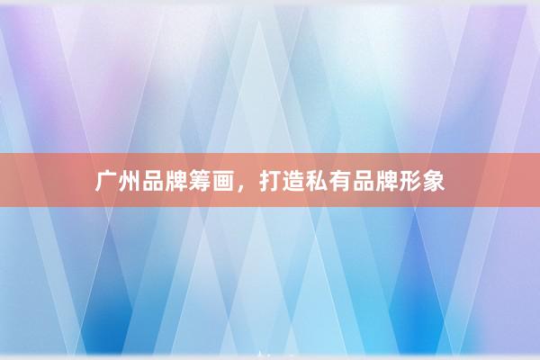 广州品牌筹画，打造私有品牌形象