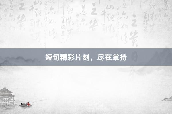 短句精彩片刻，尽在掌持